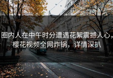 圈内人在中午时分遭遇花絮震撼人心，樱花视频全网炸锅，详情深扒