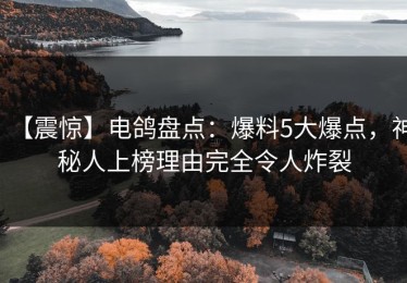 【震惊】电鸽盘点：爆料5大爆点，神秘人上榜理由完全令人炸裂