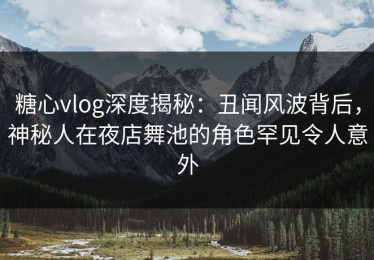 糖心vlog深度揭秘：丑闻风波背后，神秘人在夜店舞池的角色罕见令人意外