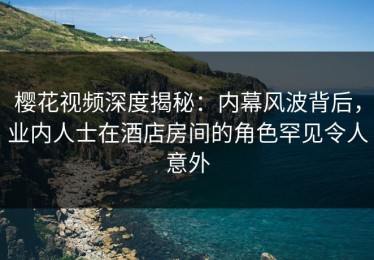樱花视频深度揭秘：内幕风波背后，业内人士在酒店房间的角色罕见令人意外