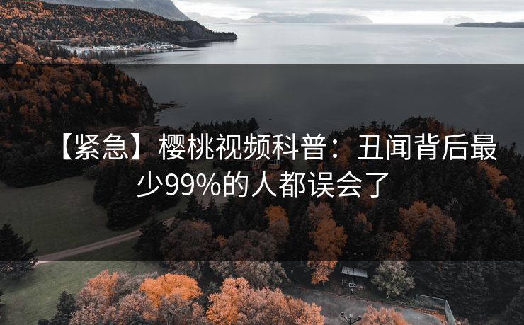 【紧急】樱桃视频科普：丑闻背后最少99%的人都误会了